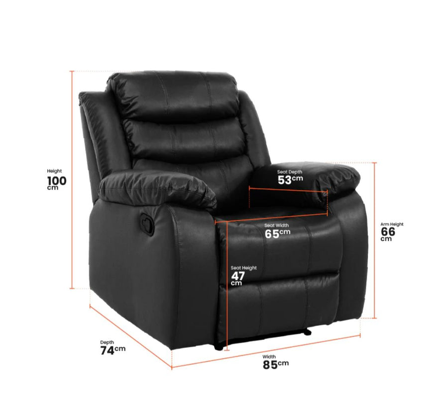 3 + 2 + 1 Seater Recliner Sofa with Drop-Down Table & Cup Holders