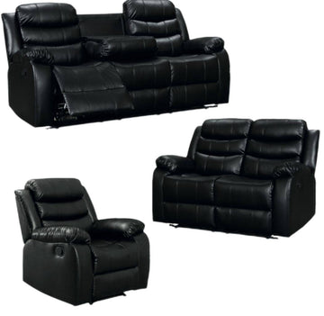 3 + 2 + 1 Seater Recliner Sofa with Drop-Down Table & Cup Holders