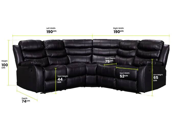 Recliner Corner Sofa with Drop Down Tables & Cup Holders