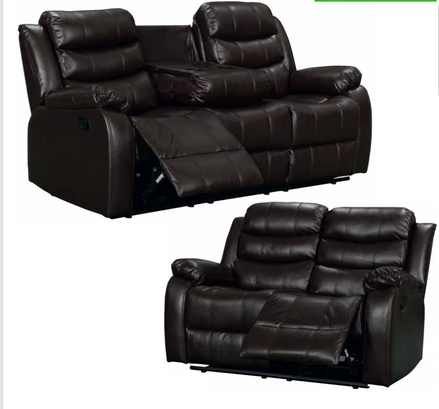 3 + 2 Seater Recliner Sofa with Drop-Down Table & Cup Holders