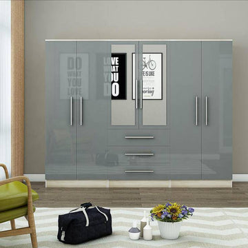 Fransesco 6 Door Gloss Wardrobe